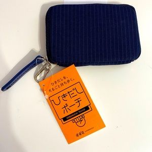 NWT Hobonichi Drawer Pouch, Pocket, Suit Fabric: Navy Stripes